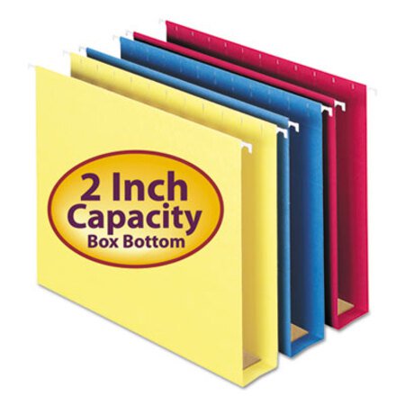 Picture of Box Bottom Hanging File Folders, Letter Size, 1/5-Cut Tab, Assorted, 25/BoxSMD-64264