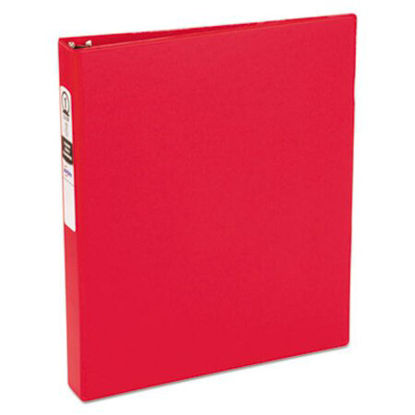 Picture of Economy Non-View Binder with Round Rings, 3 Rings, 1" Capacity, 11 x 8.5, Red, (3310)AVE-03310