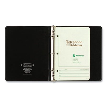 Picture of Looseleaf Phone/Address Book, 1" Capacity, 5.5 x 8.5, Black Vinyl, 80 SheetsWLJ-812B