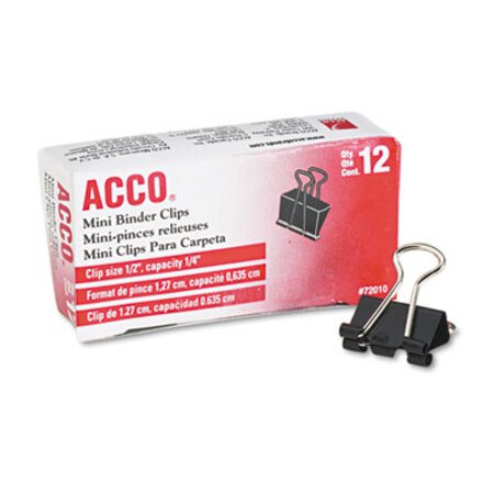 Picture of Binder Clips, Mini, Black/Silver, DozenACC-72010