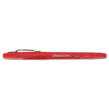 Picture of Porous Point Pen, Stick, Medium 0.7 mm, Red Ink, Red Barrel, DozenUNV-50503