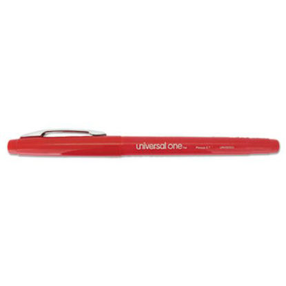 Picture of Porous Point Pen, Stick, Medium 0.7 mm, Red Ink, Red Barrel, DozenUNV-50503
