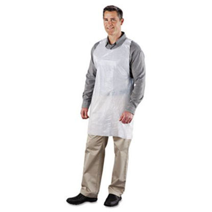 Picture of Poly Apron, White, 24 in. W x 42 in. L, One Size Fits All, 1000/CartonRPP-DA2442