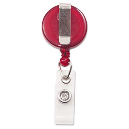 Picture of Translucent Retractable ID Card Reel, 34" Extension, Red, 12/PackAVT-75471
