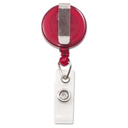 Picture of Translucent Retractable ID Card Reel, 34" Extension, Red, 12/PackAVT-75471
