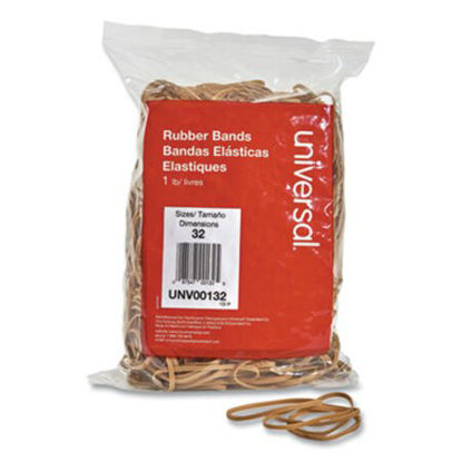 Picture of Rubber Bands, Size 32, 0.04" Gauge, Beige, 1 lb Box, 820/PackUNV-00132