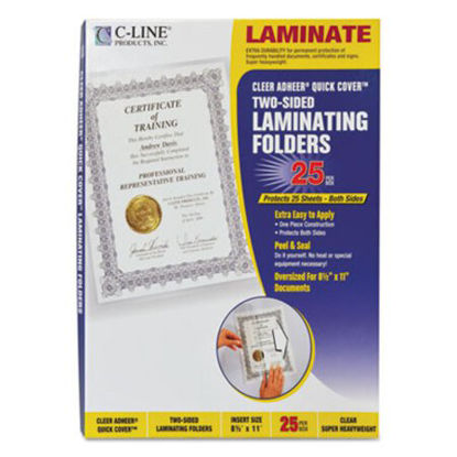 Picture of Quick Cover Laminating Pockets, 12 mil, 9.13" x 11.5", Gloss Clear, 25/BoxCLI-65187