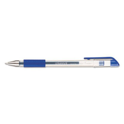 Picture of Comfort Grip Gel Pen, Stick, Medium 0.7 mm, Blue Ink, Clear Barrel, DozenUNV-39511