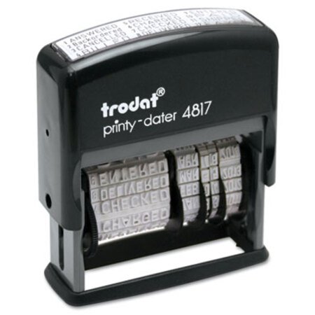 Picture of Economy 12-Message Date Stamp, Self-Inking, 2" x 0.38", BlackUSS-E4817