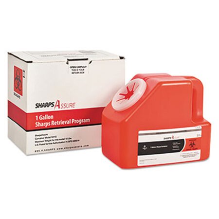 Picture of Sharps Retrieval Program Containers, 1 gal, Cardboard/Plastic, RedTMD-SC1G424A1G
