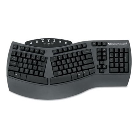 Picture of Ergonomic Split-Design Keyboard w/Antimicrobial Protection, 105 Keys, BlackFEL-98915
