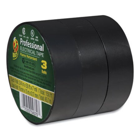 Picture of Pro Electrical Tape, 1" Core, 0.75" x 50 ft, Black, 3/PackDUC-299004