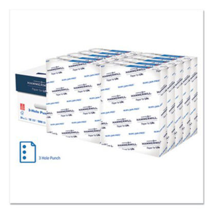 Picture of Copy Plus Print Paper, 92 Bright, 3-Hole, 20 lb, 8.5 x 11, White, 500/ReamHAM-105031