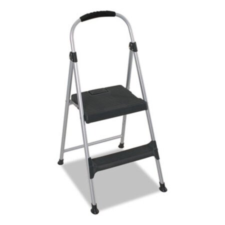 Picture of Aluminum Step Stool, 2-Step, 225 lb Capacity, 18.9" Working Height, Platinum/BlackCSC-11311ABL1E