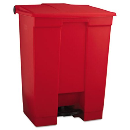 Picture of Indoor Utility Step-On Waste Container, Rectangular, Plastic, 18 gal, RedRCP-614500RED