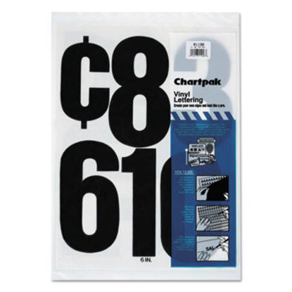 Picture of Press-On Vinyl Numbers, Self Adhesive, Black, 6"h, 21/PackCHA-01198