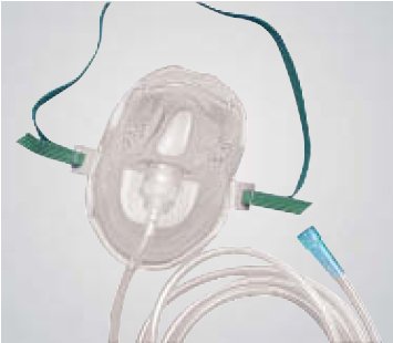 Picture of Rebreather Oxygen Mask AirLife® Elongated Style Adult One Size Fits Most Adjustable Head Strap001204