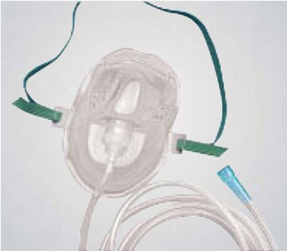 Picture of Rebreather Oxygen Mask AirLife® Elongated Style Adult One Size Fits Most Adjustable Head Strap001204
