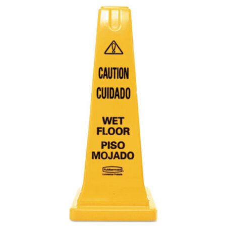 Picture of Multilingual Wet Floor Safety Cone, 10.55 x 10.5 x 25.63, YellowRCP-627777
