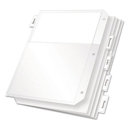 Picture of Poly Ring Binder Pockets, 11 x 8.5, Clear, 5/PackCRD-84010