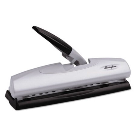 Picture of 20-Sheet LightTouch Desktop Two-to-Seven-Hole Punch, 9/32" Holes, Silver/BlackSWI-74030