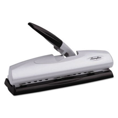 Picture of 20-Sheet LightTouch Desktop Two-to-Seven-Hole Punch, 9/32" Holes, Silver/BlackSWI-74030