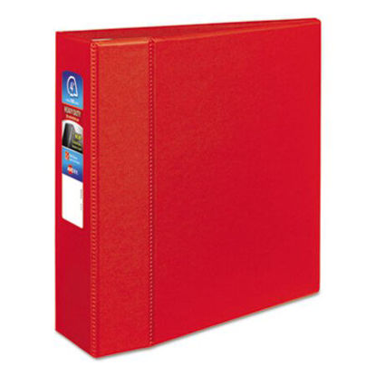 Picture of Heavy-Duty Non-View Binder with DuraHinge and Locking One Touch EZD Rings, 3 Rings, 4" Capacity, 11 x 8.5, RedAVE-79584