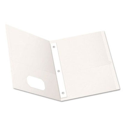 Picture of Twin-Pocket Folders with 3 Fasteners, Letter, 1/2" Capacity, White, 25/BoxOXF-57704