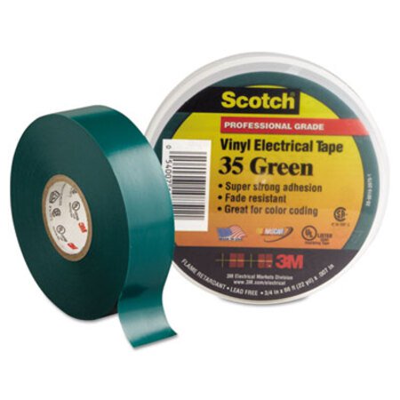 Picture of Scotch 35 Vinyl Electrical Color Coding Tape, 3" Core, 0.75" x 66 ft, GreenMMM-10851