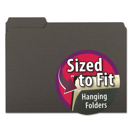 Picture of Interior File Folders, 1/3-Cut Tabs, Letter Size, Black/Gray, 100/BoxSMD-10243