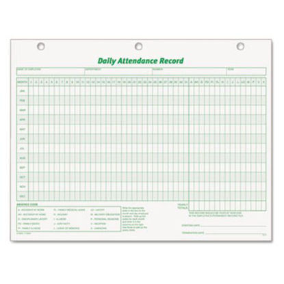 Picture of Daily Attendance Card, 8 1/2 x 11, 50 FormsTOP-3284