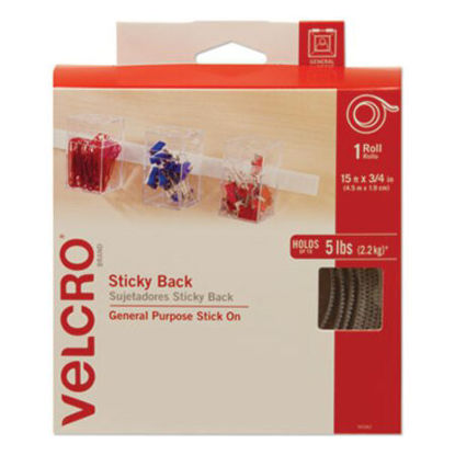 Picture of Sticky-Back Fasteners with Dispenser, Removable Adhesive, 0.75" x 15 ft, WhiteVEK-90082