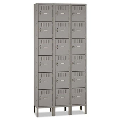 Picture of Box Compartments with Legs, Triple Stack, 36w x 18d x 78h, Medium GrayTNN-BS61218123MG