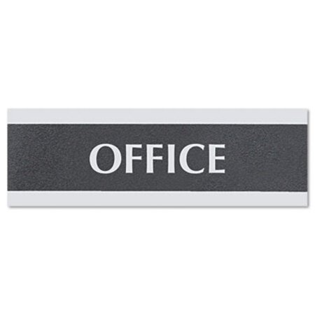 Picture of Century Series Office Sign, OFFICE, 9 x 3, Black/SilverUSS-4762