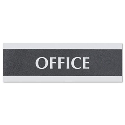 Picture of Century Series Office Sign, OFFICE, 9 x 3, Black/SilverUSS-4762