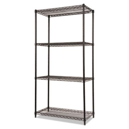Picture of NSF Certified Industrial 4-Shelf Wire Shelving Kit, 36w x 18d x 72h, BlackALE-SW503618BL