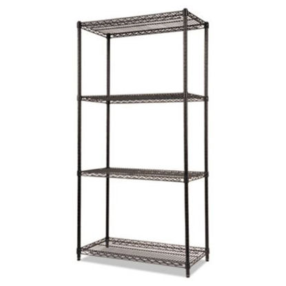 Picture of NSF Certified Industrial 4-Shelf Wire Shelving Kit, 36w x 18d x 72h, BlackALE-SW503618BL