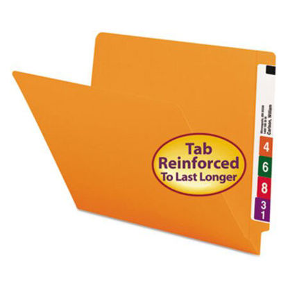 Picture of Reinforced End Tab Colored Folders, Straight Tab, Letter Size, Orange, 100/BoxSMD-25510