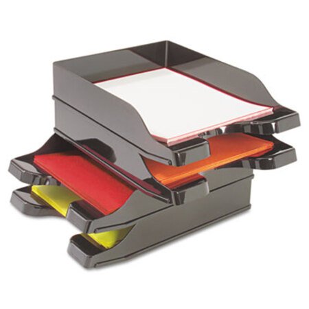 Picture of Docutray Multi-Directional Stacking Tray Set, 2 Sections, Letter to Legal Size Files, 10.13" x 13.63" x 2.5", Black, 2/PackDEF-63904