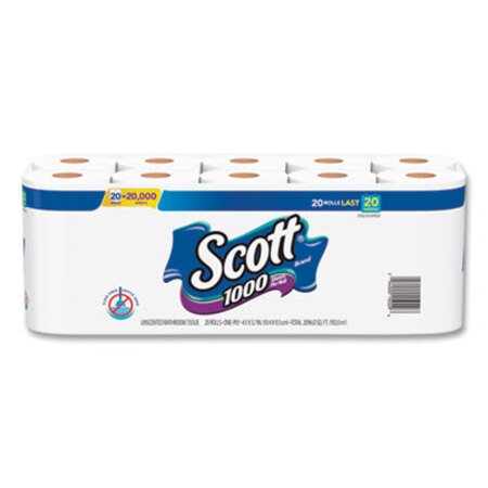 Picture of Standard Roll Bathroom Tissue, Septic Safe, 1-Ply, White, 20/Pack, 2 Packs/CartonKCC-20032CT