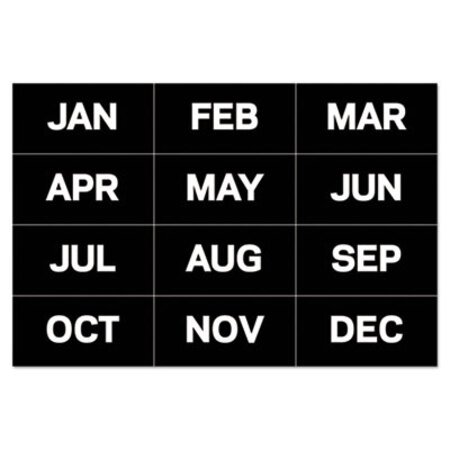 Picture of Interchangeable Magnetic Board Accessories, Months of Year, Black/White, 2" x 1"BVC-FM1108