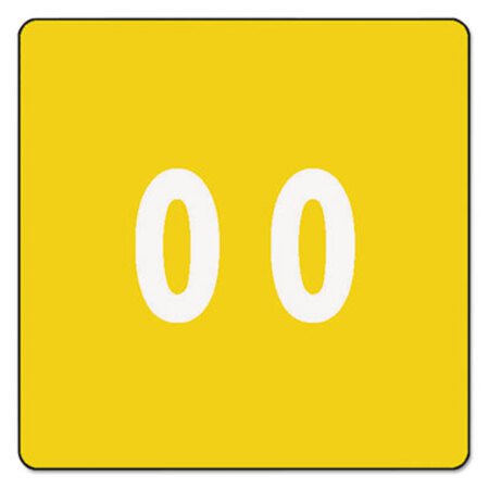 Picture of Numerical End Tab File Folder Labels, 0, 1.5 x 1.5, Yellow, 250/RollSMD-67420