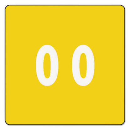 Picture of Numerical End Tab File Folder Labels, 0, 1.5 x 1.5, Yellow, 250/RollSMD-67420