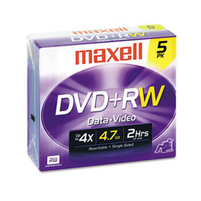 Picture of DVD+RW Rewritable Disc, 8.5 GB, 4x, Jewel Case, Silver, 5/PackMAX-634045