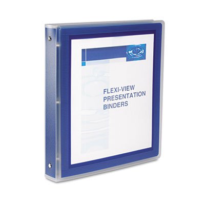 Picture of Flexi-View Binder with Round Rings, 3 Rings, 1.5" Capacity, 11 x 8.5, Navy BlueAVE-17638