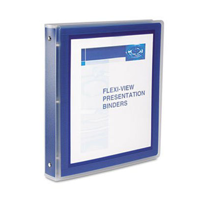 Picture of Flexi-View Binder with Round Rings, 3 Rings, 1.5" Capacity, 11 x 8.5, Navy BlueAVE-17638