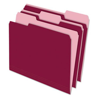 Picture of Interior File Folders, 1/3-Cut Tabs, Letter Size, Burgundy, 100/BoxPFX-421013BUR