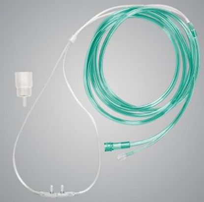 Picture of ETCO2 Nasal Sampling Cannula with O2 Delivery One Nare O2 / One Nare Sampled AirLife® Adult Curved Prong / NonFlared Tip2812M-10U