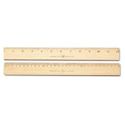 Picture of Wood Ruler, Metric and 1/16" Scale with Single Metal Edge, 30 cmACM-10375