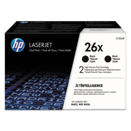 Picture of HP 26X, (CF226X-D) 2-Pack High-Yield Black Original LaserJet Toner CartridgesHEW-CF226XD